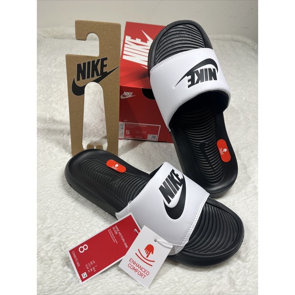Men's Nike Victori One Slide‎ Black/Black-White (CN9675 005) - Picture 1 of 5